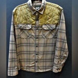 Howler Brothers - Men's Quilted Lantana - Tan and Olive Plaid - MEDIUM